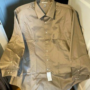 Van Heusen Regular Fit 18.5. 34/35 Button Down Shirt Color: Chino